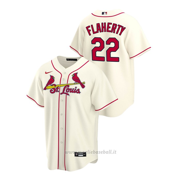 Maglia Baseball Uomo St. Louis Cardinals Jack Flaherty Replica Alternato Crema